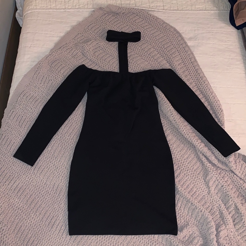 Little Black Mini Dress, off shoulder with choker